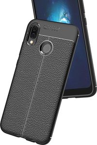 Hurtel Litchi Pattern elastyczne etui pokrowiec Huawei P20 Lite czarny 10