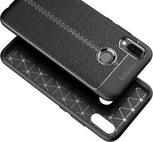 Hurtel Litchi Pattern elastyczne etui pokrowiec Huawei P20 Lite czarny 11