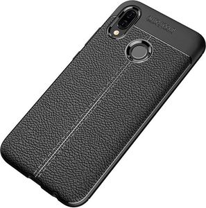 Hurtel Litchi Pattern elastyczne etui pokrowiec Huawei P20 Lite czarny 2