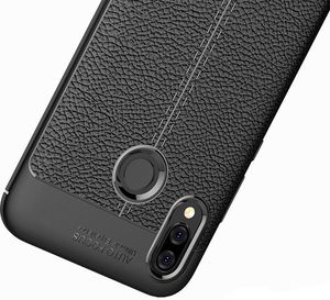 Hurtel Litchi Pattern elastyczne etui pokrowiec Huawei P20 Lite czarny 4