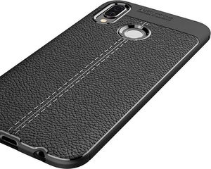 Hurtel Litchi Pattern elastyczne etui pokrowiec Huawei P20 Lite czarny 6