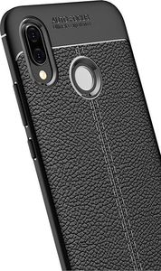 Hurtel Litchi Pattern elastyczne etui pokrowiec Huawei P20 Lite czarny 7