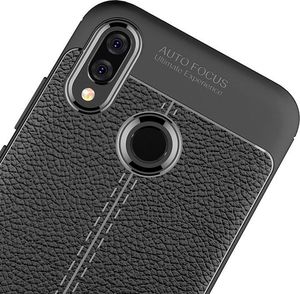 Hurtel Litchi Pattern elastyczne etui pokrowiec Huawei P20 Lite czarny 8