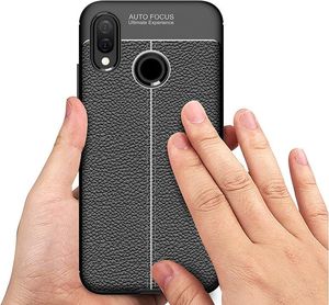 Hurtel Litchi Pattern elastyczne etui pokrowiec Huawei P20 Lite czarny 9