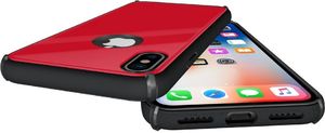 Hurtel Tempered Glass Case etui pokrowiec nakładka ze szkła hartowanego iPhone X czerwony 5