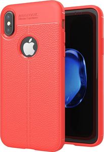 Hurtel Litchi Pattern elastyczne etui pokrowiec iPhone X czerwony 1