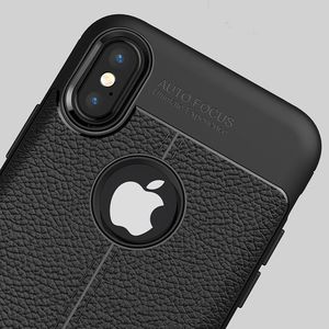 Hurtel Litchi Pattern elastyczne etui pokrowiec iPhone X czarny 2