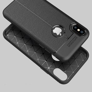 Hurtel Litchi Pattern elastyczne etui pokrowiec iPhone X czarny 5