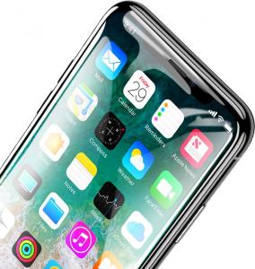 Baseus PET Soft 3D Anti-Blue Light szkło hartowane na cały ekran z elastyczną ramką 0,23 mm iPhone X czarny 3