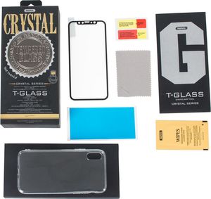 Remax Szkło hartowane 3D iPhone X Remax Crystal Glass na cały ekran + transparentne etui biały 3