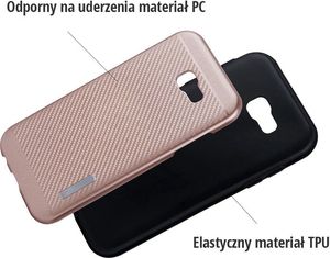 Hurtel Carbon Slim Armor magnetyczne etui pokrowiec z wbudowaną metalową płytką Samsung Galaxy A3 2017 A320 szary 9