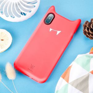 Baseus Baseus Devil Baby Case gumowe silikonowe etui pokrowiec 3D iPhone X czerwony 7