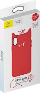 Baseus Baseus Devil Baby Case gumowe silikonowe etui pokrowiec 3D iPhone X czerwony 8