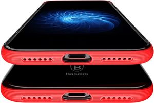 Baseus Etui iPhone X Baseus Armor Case przezroczysty pokrowiec z wzmocnioną ramką czerwony 2