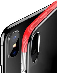 Baseus Etui iPhone X Baseus Armor Case przezroczysty pokrowiec z wzmocnioną ramką czerwony 5