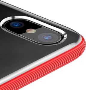 Baseus Etui iPhone X Baseus Armor Case przezroczysty pokrowiec z wzmocnioną ramką czerwony 6