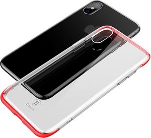Baseus Etui iPhone X Baseus Armor Case przezroczysty pokrowiec z wzmocnioną ramką czerwony 7