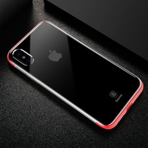 Baseus Etui iPhone X Baseus Armor Case przezroczysty pokrowiec z wzmocnioną ramką czerwony 8