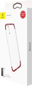 Baseus Etui iPhone X Baseus Armor Case przezroczysty pokrowiec z wzmocnioną ramką czerwony 9