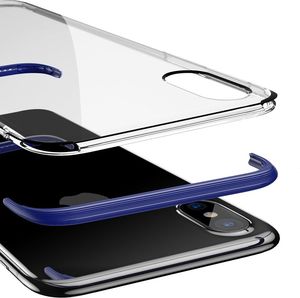 Baseus Etui iPhone X Baseus Armor Case przezroczysty pokrowiec z wzmocnioną ramką niebieski 3