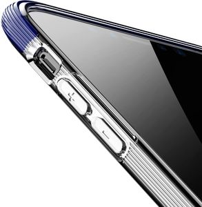 Baseus Etui iPhone X Baseus Armor Case przezroczysty pokrowiec z wzmocnioną ramką niebieski 4