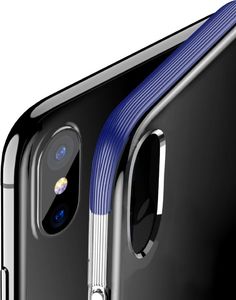 Baseus Etui iPhone X Baseus Armor Case przezroczysty pokrowiec z wzmocnioną ramką niebieski 5