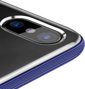 Baseus Etui iPhone X Baseus Armor Case przezroczysty pokrowiec z wzmocnioną ramką niebieski 6