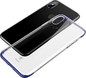 Baseus Etui iPhone X Baseus Armor Case przezroczysty pokrowiec z wzmocnioną ramką niebieski 7