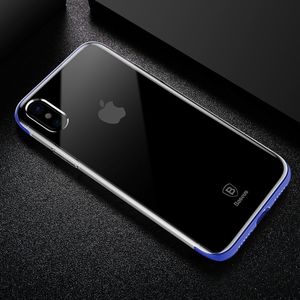 Baseus Etui iPhone X Baseus Armor Case przezroczysty pokrowiec z wzmocnioną ramką niebieski 8