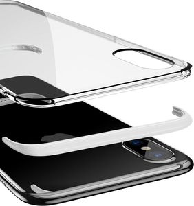 Baseus Etui iPhone X Baseus Armor Case przezroczysty pokrowiec z wzmocnioną ramką biały 3