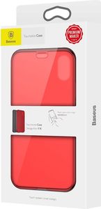 Baseus Etui iPhone X Baseus Touchable Case żelowy pokrowiec ze szkłem hartowanym iPhone X czerwony 11