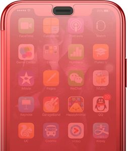 Baseus Etui iPhone X Baseus Touchable Case żelowy pokrowiec ze szkłem hartowanym iPhone X czerwony 5