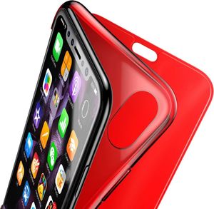 Baseus Etui iPhone X Baseus Touchable Case żelowy pokrowiec ze szkłem hartowanym iPhone X czerwony 8