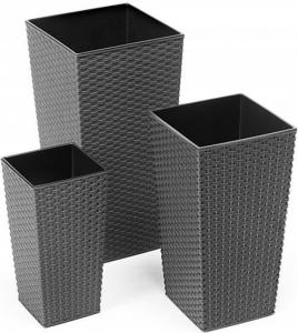Lamela Doniczka Finezja z wkładem Rattan Mokka 30x30x57 4
