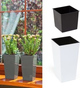 Lamela Doniczka Finezja z wkładem połysk Biały 140x140 H 26 2