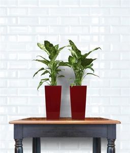 Lamela Doniczka Finezja z wkładem połysk Biały 140x140 H 26 5