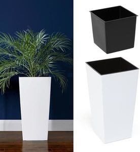 Lamela Doniczka Finezja z wkładem połysk Biały 250x250 H:46 2