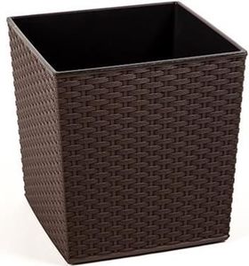 Lamela Doniczka Juka z wkładem Rattan Mokka 400x400 H:41,5cm 1