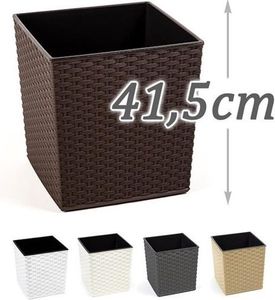 Lamela Doniczka Juka z wkładem Rattan Mokka 400x400 H:41,5cm 2