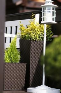 Lamela Doniczka Juka z wkładem Rattan Mokka 400x400 H:41,5cm 5
