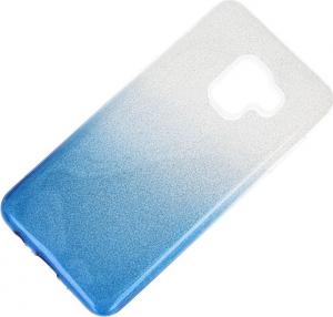 Etui glitter Samsung A8+ 2018 srebrno-niebieski 2
