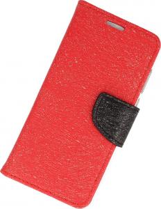 Etui portfel fancy HUAWEI P SMART czerwono-czarny shine 4