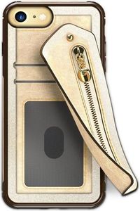 Zizo Zizo Nebula Wallet Case - Skórzane etui iPhone X z kieszeniami na karty + saszetka na zamek + szkło 9H na ekran (Tan/Brown) 2