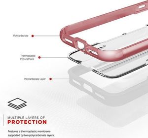 Zizo Zizo Shock Case -Pancerne etui iPhone X ze szkłem na ekran (Rose Gold/White) 12