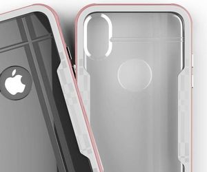 Zizo Zizo Shock Case -Pancerne etui iPhone X ze szkłem na ekran (Rose Gold/White) 8