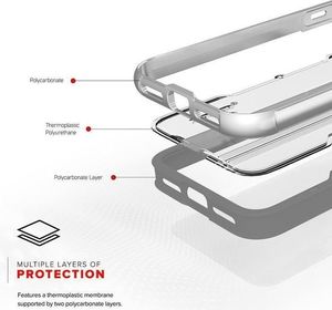 Zizo Zizo Shock Case -Pancerne etui iPhone X ze szkłem na ekran (Silver/Gray) 12