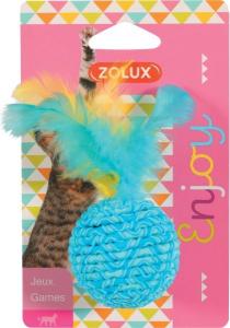 Zolux Zabawka dla kota piłka z piórkami elastyczna 1