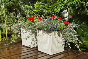 Lamela Doniczka Juka z wkładem Rattan Grafit 400x400 H:41,5 3