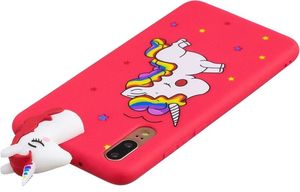 Etui 3D HUAWEI P20 czerwony jednorożec 3