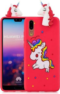 Etui 3D HUAWEI P20 czerwony jednorożec 5